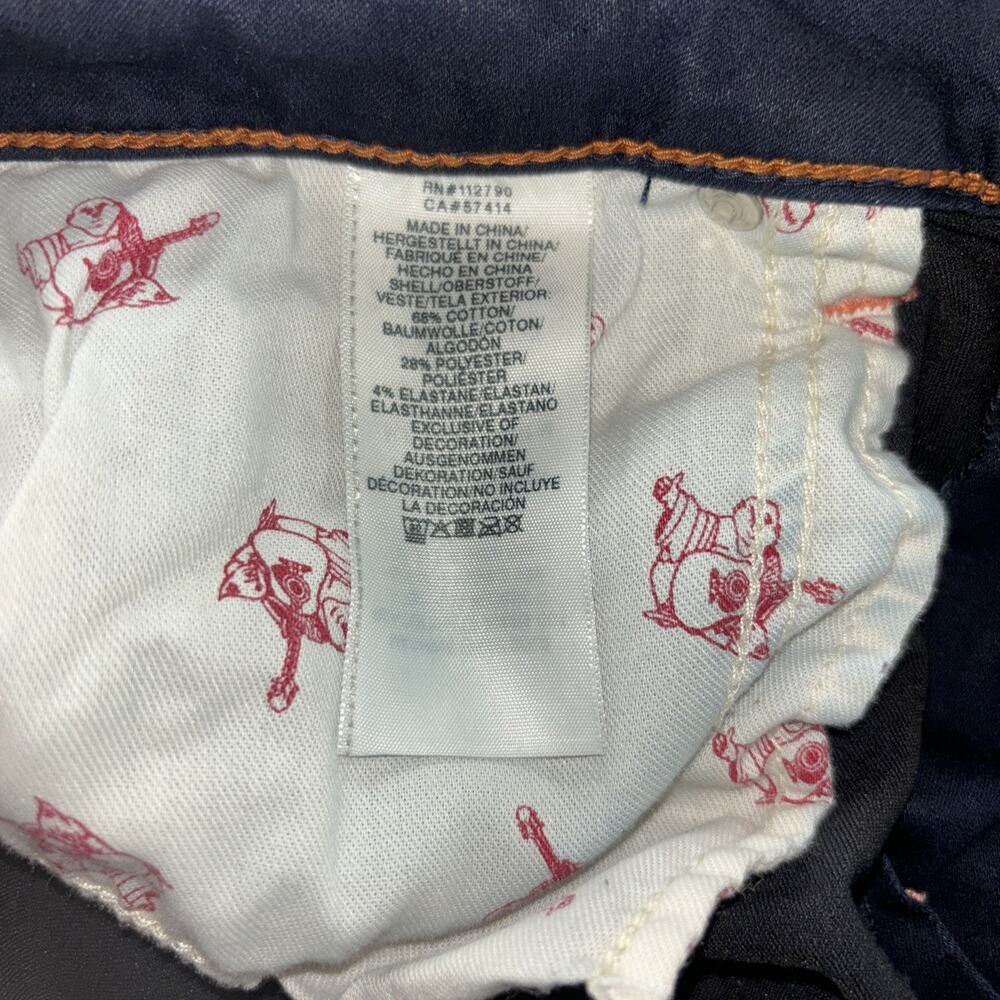 True Religion Jennie Curvy Mid Rise Super Skinny Jeans Size 33W Dark Wash Womens - Picture 4 of 10